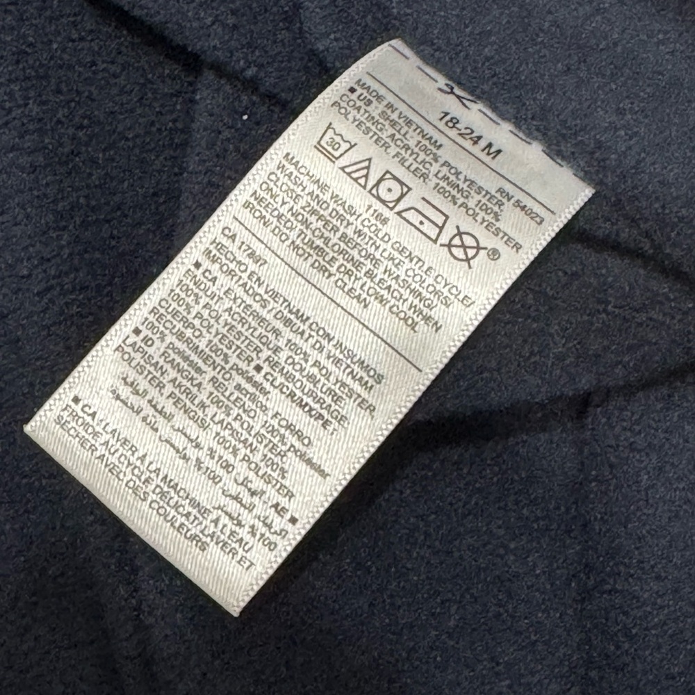 Old Navy Baby Bunting Water Resistant Navy Blue Puffer Snowsuit - Picture 2 of 6